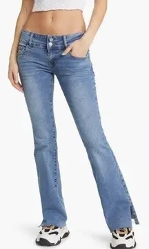 PacSun  Christina Jeans Low Rise Slit Bootcut Flare INDIGO Size 25