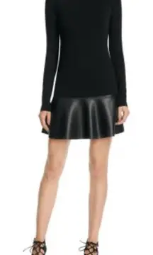 Bailey 44 Revolve Faux Leather Bottom Double Knit Dress Size Large