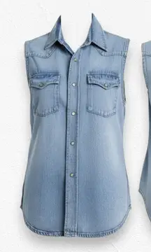 Imogene and Willie x Rodan + Fields Denim Western Embroidered Vest Size Small