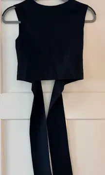 Wild Fable Sleek Black Tie-Back Crop Top