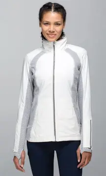 Lululemon Rebel Runner Jacket Ghost / Hyper Stripe Heathered Slate Ghost Size 2