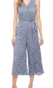 June and Hudson women’s small faux wrap lace‎ sleeveless jumpsuit