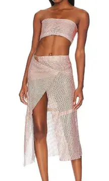 Poster Girl Rhinestone Syphera Skirt in Aperol Spritz XSmall New Women Chainmail