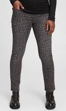 Gap Maternity True Waistband Full Panel Leopard Print Vintage Slim Jeans