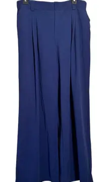 Halara Navy Blue Wide Leg Breezeful High Waisted Pants Womens L Pleated Preppy