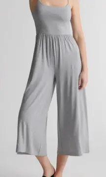 Quince Gray Tencel Jersey Wide Leg Jumpsuit Cami One Piece Sz Large Soft Stretch