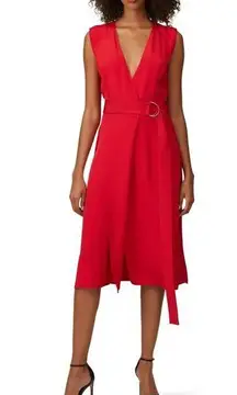 Jason Wu  Red Sleeveless Wrap Dress Size 2 US $495