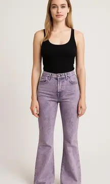 M.i.h Marty jean high rise cropped flare acid fluffy pink jeans no size tag