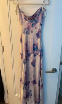 Zara Strappy Long Satin Dress with Open Back