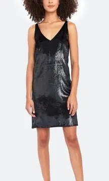 J Brand  Brielle Velvet Mini Slip Dress Black Strappy LBD NEW Size Small $298