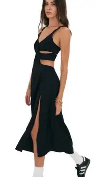 For Love and Lemons Yuri Black Midi Dress Strappy‎ Size small