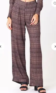 NWOT Saltwater Luxe Los Angeles Mira Pant L Satin boho trouser classic fall $120