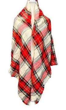 Oversized plaid blanket scarf extra large