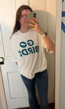 Go Birds eagles white tshirt 