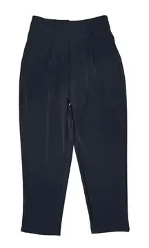 Halara High-waist Button Zipper Work Pants Ankle Tapered Black XS Petite NWT