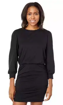 N. Philanthropy Capa Mini Dress Womens Size XL‎ Black 3/4 Blouson Sleeves Ruched