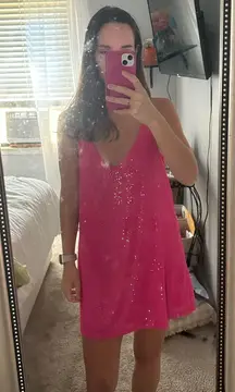 Pink Sparkly Mini Dress