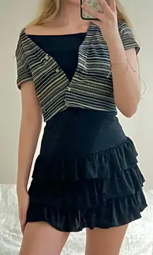 Striped Button Front Short Sleeve Shirt