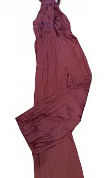 New Lulus Burgundy Halter Neck Jumpsuit