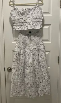 NWT J Crew Two Piece Set in white and blue