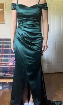 Windsor Dark Green Silk Maxi Dress