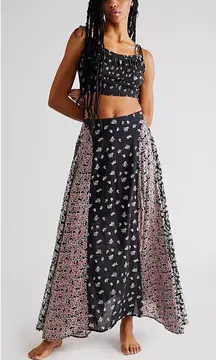 Free People Kaia Set Floral Accents Both Size XS Top And Skirt Flowy Smocked Top