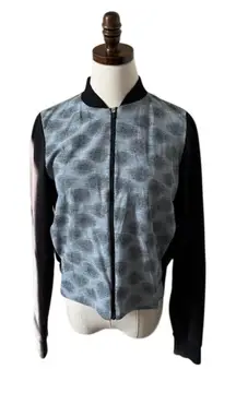Rapha x Liberty Gray‎ Geometric Print Bomber Jacket Women's S Cycling Style Zip