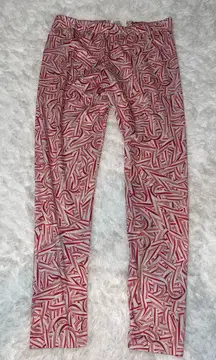 Modern Lux candy cane Christmas Santa leggings pants woman’s size XL