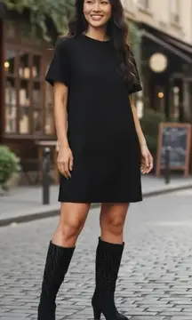 new Chico’s 𖦹 Italia Tall Bronze Embroidered Heeled Boots 𖦹 Black Suede 𖦹 6M