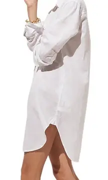 NWT J.Crew White Relaxed-fit Beach Shirt in Linen-Cotton Blend Cover Up Resort