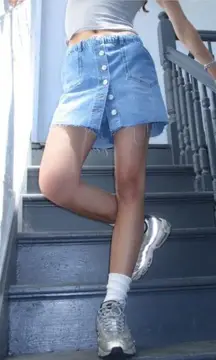 ASOS & URBAN OUTFITTERS Pink Cut Out Crop Top and Button Jean Skort Bundle Sz 10