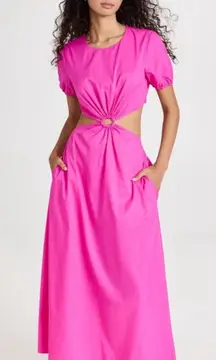 NEW Staud Calypso Cutout maxi Dress Bougainvillea Pink sz L