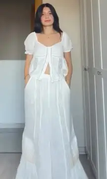 Free People Bali Alana Top & Pant Set in White  XS