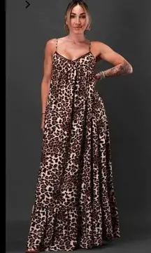 Byegreis Celeste Leopard Print Maxi Dress