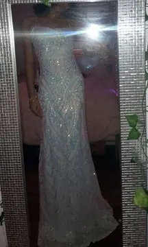 White sparkly prom dress