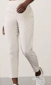 Athleta Brooklyn Ankle Pant Women’s 6 Stretch Pull on Travel Athleisure Cream
