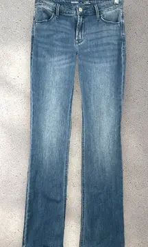 Old Navy Wow Boot-Cut Jeans Women’s 4 Blue Mid-Rise Stretch Flare Y2K Soft Denim