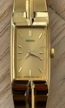 Seiko Luxury Ladies Watch Gold-Tone Dial, Case, Bracelet, Hands New Battery