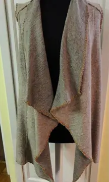 Mystree wrap w/ blanket stitching wool blend sz L