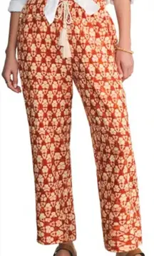 Faherty Womens Pacific Beach Linen Pant Size Small NWT Spiced Shibori Print