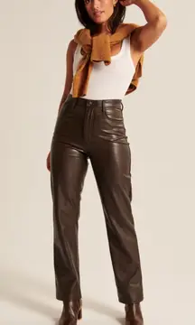Abercrombie Curve Love Vegan Leather 90s Straight Pant 