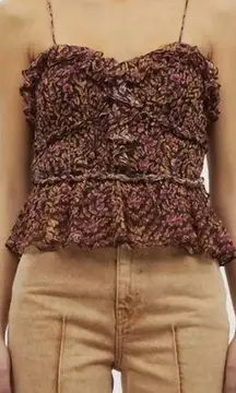 Ulla Johnson Della Silk Chiffon Top in Pomegranate