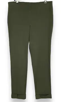 J. Jill Pants‎ Ponte Knit Army Green Cuffed Hem Premium Bistretch Stretch Size 8