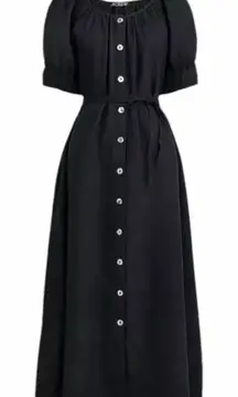 NEW J Crew Button-up midi dress in linen Small