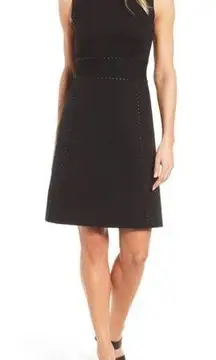 CLASSIQUES ENTIER Nordstrom Black Studded Italian Ponte Knit Skirt Dress 8 NWT