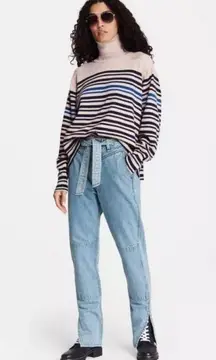 💕RAG & BONE💕 Mia Yoke High Waisted Belted Paneled Jeans ~ Clean Lou 31 NWT