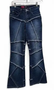 Vintage 2000s Y2K Younique Fringe Flare Jeans Size 3