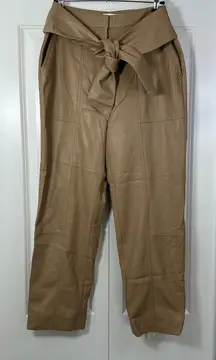 Jonathan Simkhai Women’s Tessa Faux Leather Camel Colored Pants Size 10