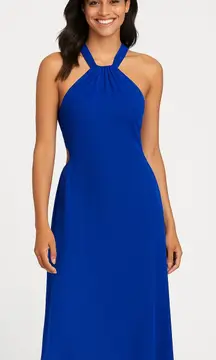 Caution to the Wind Royal Blue Halter Dress with Side Cut-Outs - Size Small NWOT