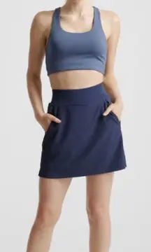 NWT Quince Performance Tech Skort Navy Blue Sz XS Zip Pockets Pickleball Tennis